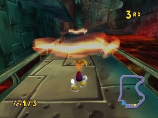 Lasers in Pipe Maze in Rayman Arena