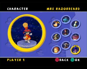 The second alternate skin for Razorwife in the Gamecube version of Rayman Arena.