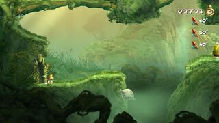 The white sacks and other similar objects replace the bouncy flowers for the most part in Rayman Legends.