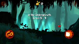 The start of the level In the Undergrowth.