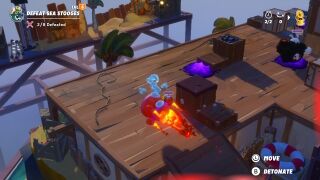 Rayman using the Rocket Ride