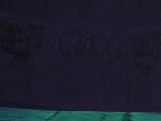 A fresco of two Knaaren carrying hapless Teensies.