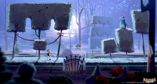 Rayman inside the castle in Drak's Nightmare