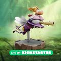 Detailed view of Rayman and the mosquito's figure