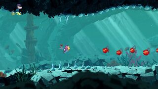 Spiky shells between the heroes and redfish.