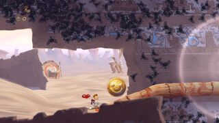 The first gong seen in the level.