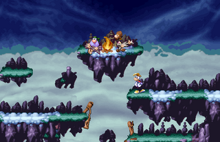 The Musician and his wife by a campfire in Rayman Activity Centre
