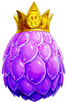 The royal egg with a crown on the top in the early build.