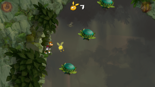 Several bouncy flowers in Rayman Jungle Run