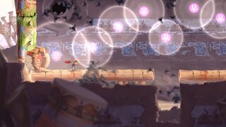 The first secret area, where the heroes need to stay within the sound waves to avoid the flying creatures.