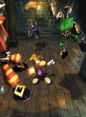 A group of Henchmen 800 attacking Rayman