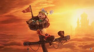 Rayman and Barbara sleeping on the Viking ship in the launch trailer for the game