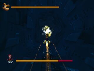 Passing through the light gives the player infinite shots.