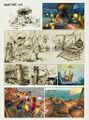 A collage of Rayman 3 artwork and screenshots used by Ubisoft Montpellier as a reference for the design of Rayman Origins.