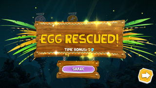 If the player rescues an egg fast enought they can receive 5 gems.