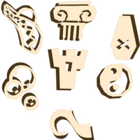 This texture for world icons features a Mexican hat for the Fiesta de los Muertos (top left) and a tomb for the Land of the Livid Dead (top right).