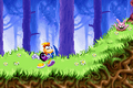 The leafy valley, the second of the Forest world's five levels