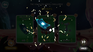 A Hologram Ticket obtained from the Galacto-Wheel Challenge Event menu.