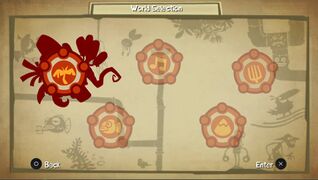 The Ghost Mode menu, with the Jibberish Jungle/Ticklish Temples world selected