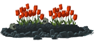 Detailed view of a bed of tulips