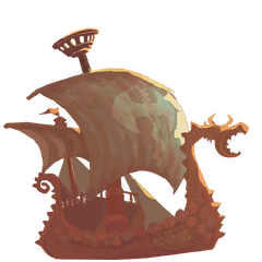The Viking ship in an early build of the game.