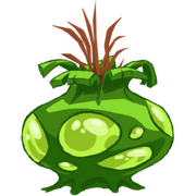 Detailed view of a green bulb in Rayman Origins