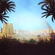 The background of the Egyptian Marathon.
