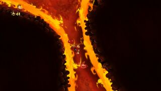 Flames appear in the stomach.