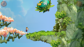 A bouncy flower which can only be reached if the player jumps of the wall.