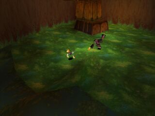 A Ninja Henchman attacking Rayman.