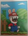 The Rabbid dressed as Mario in Une case en moins !