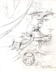 Concept art of Clearleaf Forest, possibly inspired by the script of Rayman 2000.