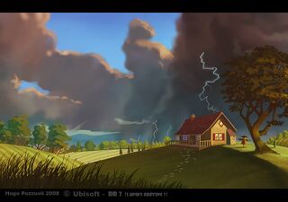 A far view of Rayman's house.
