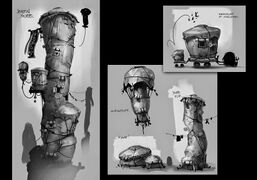 Various yurt-inspired objects and buildings