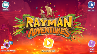 Olympus Maximus' Hades area in the Main Menu, in Rayman Adventures.