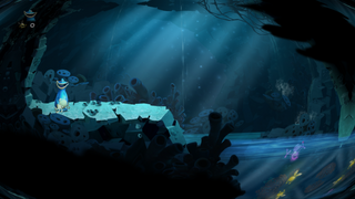 The fish-eye lens at the start of the level.