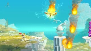 Fireballs raining down from the sky.