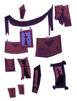 Posters depicting Mr Dark hang on the wall of the Magician's headquarters in the Moody Clouds