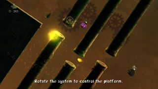 Rotating the system will rotate the area.