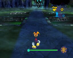 The first player's starting position in Rayman Arena'