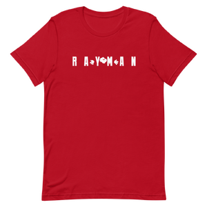 Rayman White Lettering T-Shirt Red.png
