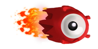 Detailed view of a red ghost