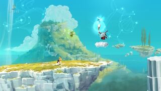 The Elder Teensy granting the power of Flying Punches to Rayman.