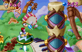 Maracas rockets allow Rayman to fly high in the skies of Band Land.