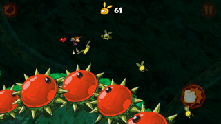 Rayman gliding and collected Lums.